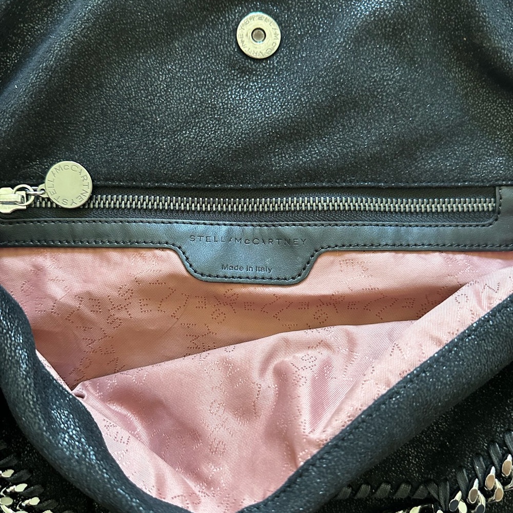 Stella McCartney Black Vegan Leather Falabella Chain Tote Bag - Picture 5 of 5
